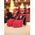 cheap Nightlife Party-Women&#039;s Red Rhinestone Embellished Platform Heels with Strappy Buckle Detail for Nightlife and Party Events