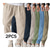 preiswerte Klassiker-Herren Jogginghose Leinenhosen Hose Sommerhose Baggy-Hosen Kordelzug Elastischer Bund Mehrfachpackung Einfach Komfort Atmungsaktiv Volle Länge Outdoor Lässig Täglich Mode Streetwear White