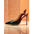 cheap Nightlife Party-Women&#039;s Black and Red Patent Leather Slingback Heels, Pointed Toe Stiletto Pumps for Nightlife, Clubs and Cocktail Parties