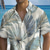 cheap Tropical Plants-Men&#039;s Palm Leaf Tropical Plants Summer Hawaiian Shirt Button Up Shirt Aloha Shirt Short Sleeve Hawaiian Holiday Beach Wear Summer Spring Turndown 3D Print Collared Shirts Front One Pocket Light Green