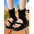cheap Vacation Sandals-Women&#039;s Beige Ankle Wrap Gladiator Sandals with Buckle Strap and Black Platform Sole – Casual Travel Shoes for Summer, Camping, and Outdoor Adventures