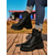 cheap Combat Boots-Women&#039;s Brown Lace-Up Combat Boots with Side Zipper and Chunky Lug Sole – Stylish Outdoor Ankle Boots for Fall, Winter, and Casual Streetwear