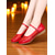 cheap Latin Shoes-Women&#039;s Gold Glitter Mesh Ballet Flats with Embroidered Lace - Professional Dance Shoes for Stage Performance, Ballroom Practice and Recital Wear