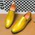 abordables Mocasines-Mocasines metálicos dorados brillantes para hombre: zapatos de vestir de piel sintética de moda para fiestas, recepciones de boda, presentaciones en el escenario, noches de graduación y eventos en clubes nocturnos.