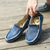 cheap Slip-On Casual Shoes-Men's Blue Denim Loafers with Frayed Edge Design Slip-On Lightweight Casual Shoes for Weekend Outings Summer Strolls and Daily Comfort