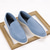 billige Casual loafers-Herre lyseblå slip-on casual loafers – pustende flate sko i semsket skinn med polstret såle for vårantrekk, daglig pendling og avslappede byturer