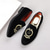 abordables Mocassins-Mocassins en velours bordeaux pour homme avec écusson brodé – chaussures de soirée à enfiler pour mariages, banquets et occasions festives