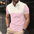 cheap Men&#039;s Printed Polo-Men&#039;s Polo Button Up Polos Casual Sports Lapel Short Sleeve Fashion Basic Color Block Buttons Summer Spring Light Pink Pink Blue Vivid Pink Light Sky Blue Polo