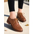 cheap Women&#039;s Oxfords-Women&#039;s Brown Faux Leather Brogue Oxford Shoes – Classic Wingtip Lace-Up Flats for Work, Daily Office Wear and Fall Outings