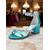 cheap Cocktail-Women&#039;s Purple Satin Block Heel Sandals - Crystal Embellished Ankle Strap Evening Shoes for Elegant Banquets and Cocktail Parties