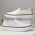 baratos Sapatos Casuais Slip-On-sapatos masculinos slip-on de couro sintético branco com detalhes em marrom – calçados casuais elegantes e confortáveis para uso diário e ocasiões descontraídas