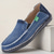 cheap Slip-On Casual Shoes-Men's Blue Denim Loafers with Frayed Edge Design Slip-On Lightweight Casual Shoes for Weekend Outings Summer Strolls and Daily Comfort