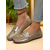 ieftine Mocasini de Damă-Mocassini pentru femei din aur metalic loafers casual moi ușor de încălțat cu piele faux texturată pentru ținute elegante și întâlniri zilnice