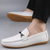abordables Mocassins décontractés-Mocassins en similicuir rouge pour hommes, design élégant à enfiler avec semelle intérieure confortable et coussinée, idéal pour les week-ends décontractés et les voyages