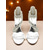 economico cocktail-sandali bianchi con tacco a spillo da donna, scarpe eleganti aperte con cinturini con frange di cristallo per eventi formali e feste serali