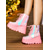 voordelige Mode laarzen-Roze platform combat boots voor dames, holografische veterschoenen met dikke hak en rits aan de zijkant, gedurfde streetstyle voor uitgaansgelegenheden en feestoutfits