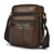 cheap Men&#039;s Bags-Men’s Brown Leather Crossbody Bag with Multiple Zipper Pockets and Adjustable Strap, Vintage Small Shoulder Bag for Travel, Work and Daily Use