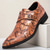 tanie Buty mnicha-brązowe buty typu monk strap z nadrukiem węża dla mężczyzn – klasyczne buty formalne z nowoczesnym akcentem, idealne do pracy lub na wieczór