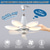 cheap Ceiling Fan Lights-Foldable Ceiling Fan with Lights and Remote, Dimmable LED Bulb, 3000K-6500K, Easy Install for Bedroom, Living Room, Garage
