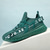 preiswerte Herren Laufschuhe-Grüne Herren-Laufschuhe mit auffälligem Schriftzug – bequem, leicht, ideal zum Laufen, fürs Fitnessstudio und für einen aktiven Lebensstil.