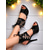 preiswerte Nachtleben Party-Schwarze Lack-Stiletto-Sandalen zum Schnüren für Damen – sexy Cutout-High-Heels mit Schnallendetails für das Nachtleben und Partys auf dem Dach
