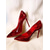 cheap Nightlife Party-Women&#039;s Red Patent Leather Stiletto Heels, Shiny Pointed Toe Slip-On Pumps for Nightlife, Clubbing and Evening Parties