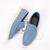 billige Casual loafers-Herre lyseblå slip-on casual loafers – pustende flate sko i semsket skinn med polstret såle for vårantrekk, daglig pendling og avslappede byturer
