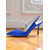 levne Slingback lodičky-Dámské vínové saténové boty s rolákovým podpatkem - špičaté společenské boty s krystalovým páskem na koktejlové večírky a elegantní večerní akce