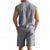 cheap Men&#039;s Tee Sets-Men&#039;s T-shirt Suits 2 Pieces Outfits Tee &amp; Shorts Sleeveless Lapel Summer Plain Fashion Casual 2 Piece Vacation Daily Wear Going out Black White Yellow Top Tee for Men