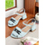 cheap Dress Sandals-Women’s Light Blue Chunky Heel Sandals with Buckle Detail – Elegant Open-Toe Dress Shoes for Ladies, Perfect for Summer Parties, Office and Casual Outings