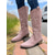 levne Cowboy &amp; Western Boots-Dámské kovbojské boty do westernu ze semiše – vyšívané hnědé jezdecké boty se špičatou špičkou a středním podpatkem na country koncerty, podzimní outfity a venkovní akce