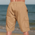 baratos Feriado-Homens Shorts de algodão e linho Bermuda Cargo Calção Shorts de verão Com Cordão Cintura elástica Bolso multi Tecido Conforto Vestível Comprimento do joelho Ao ar livre Esporte Diário Moda Casual