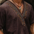 cheap Vacation-Men&#039;s Linen Shirt Summer Shirt Vintage Shirt Short Sleeve Shirt Ethnic Shirt Patchwork Vacation Street Coffee Short Sleeve V Neck Summer Clothing Apparel Ethnic