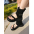 cheap Vacation Sandals-Women&#039;s Beige Ankle Wrap Gladiator Sandals with Buckle Strap and Black Platform Sole – Casual Travel Shoes for Summer, Camping, and Outdoor Adventures