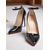 voordelige Klassieke Pumps-Zwarte leren stilettohakken voor dames met enkelbandje - sexy puntige hakken voor het nachtleven, feesten en clubwear
