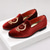 abordables Mocassins-Mocassins en velours bordeaux pour homme avec écusson brodé – chaussures de soirée à enfiler pour mariages, banquets et occasions festives
