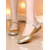 cheap Latin Shoes-Women&#039;s Gold Glitter Mesh Ballet Flats with Embroidered Lace - Professional Dance Shoes for Stage Performance, Ballroom Practice and Recital Wear