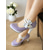 cheap 1950s-Women’s 1950s Vintage  Blue Patent Leather Heels with White Bow and Pearl Detail – Retro Platform Pumps for Parties, Weddings, and Daily Elegance