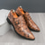 tanie Buty mnicha-brązowe buty typu monk strap z nadrukiem węża dla mężczyzn – klasyczne buty formalne z nowoczesnym akcentem, idealne do pracy lub na wieczór