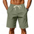 cheap Classic-Men's Shorts Linen Shorts Summer Shorts Beach Shorts Drawstring Pocket Elastic Waist Stripes Comfort Breathable Short Beach Vacation Holiday Hawaiian Boho Black Navy Blue