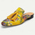 cheap Premium Leather Loafers-Men's Yellow Premium Cowhide Mules with Vibrant Floral Embroidery and Tassel Detail – Chic Footwear for Summer Gatherings and Casual Festivities