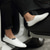 billiga Slip-On vardagsskor-Vita perforerade slip-on-skor för män, andningsbara och bekväma, avslappnade loafers, perfekta för sommarresor och vardagsbruk