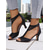 cheap Dress Sandals-Women&#039;s Black Peep Toe Mesh High Heel Sandals with Cutout Design - Stylish Breathable Heels for Casual Dates and Summer Outings