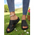 cheap Comfort Sandals-Women’s Rustic Peep-Toe Slide Sandals with Rivet Trim, Vintage Comfort Slippers for Garden Walks, Casual Homewear and Relaxed Outings