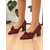 cheap Block Heels-Women&#039;s Green Knit Bow Block Heels – Breathable Flyknit Fabric, Lightweight &amp; Comfortable Mid Heels for Commuting, Office and Daily Wear