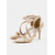 baratos Sandálias de salto-elegantes sapatos de casamento peep toe de cetim nude para mulheres - salto agulha confortável com tira no tornozelo, perfeitos para eventos noturnos