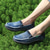 cheap Slip-On Casual Shoes-Men's Blue Denim Loafers with Frayed Edge Design Slip-On Lightweight Casual Shoes for Weekend Outings Summer Strolls and Daily Comfort