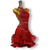 abordables robe de compétition-Robe de danse latine rouge à épaules dénudées et à diamants pour femmes, jupe en maille de compétition