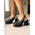 cheap 1950s-Women&#039;s Brown Chunky Platform Loafer Heels with Slingback Strap – Retro 1950s Style Block Heel Pumps for Fashion Events, Streetwear, and Daily Wear