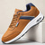 abordables Baskets Décontractées-Baskets à coussin d'air marron et bleu marine pour homme – Chaussures de sport légères et respirantes avec absorption des chocs pour la marche quotidienne, les entraînements en salle de sport et les déplacements urbains